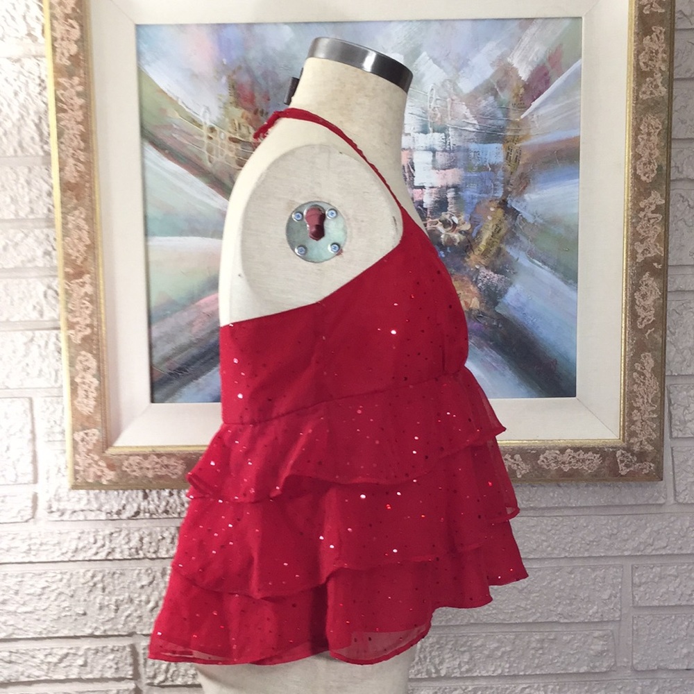 🌹No Tags Baby Doll Ruffle Halter Style Top - Picture 3 of 13
